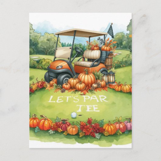 Carte Postale Golf Thanksgiving thème pour golfeur (Devant)