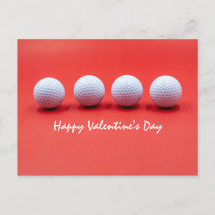 Carte Postale Golf Valentine's Day avec balles de golf sont sur 