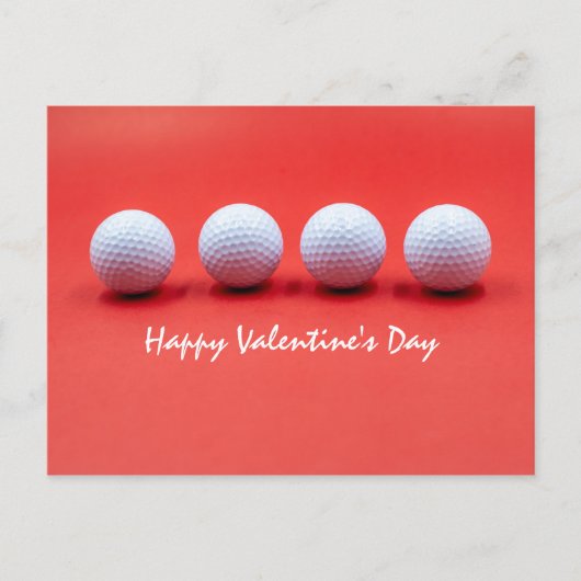 Carte Postale Golf Valentine's Day avec balles de golf sont sur  (Devant)