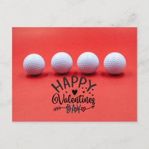 Carte Postale Golf Valentine's Day avec balles de golf sont sur 