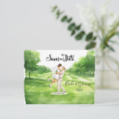 Carte Postale Golf wedding Birde and Groom Save the date (Debout devant)