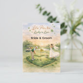 Carte Postale Golf Wedding Lucky in Love St. Patrick's Day theme (Debout devant)
