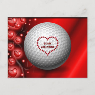 Carte Postale Golfer - Be My Valentine Card