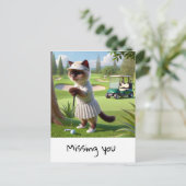 Carte Postale Golfer Cat vous manque (Debout devant)