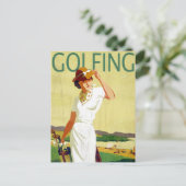 Carte postale Golfer Golfing de la vintage (Debout devant)