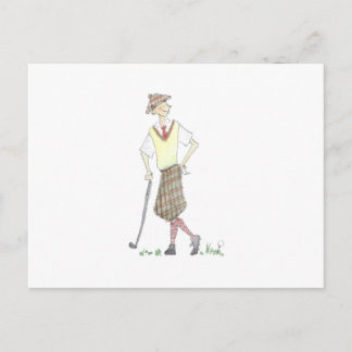 Carte Postale Golfer Postcard