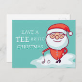 Carte Postale Golfer Santa Claus (Devant / Derrière)