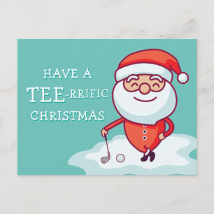 Carte Postale Golfer Santa Claus