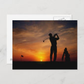 Carte postale Golfer Sunset (Devant / Derrière)