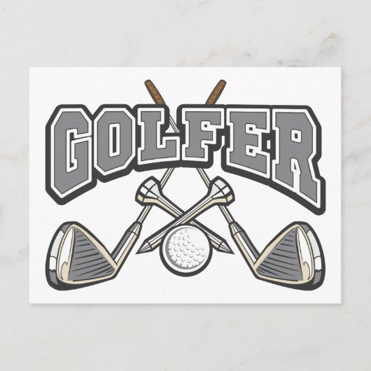 Carte Postale Golfeur (Devant)