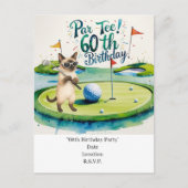 Carte Postale Golfeur 60 ans avec balle de golf sur tee (Devant)