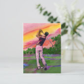 Carte Postale Golfeur au champ (Debout devant)