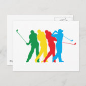 Carte Postale Golfeur en mouvement (Devant / Derrière)