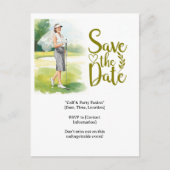 Carte Postale Golfeuse de golf Bachelorette est en train de joue (Devant)