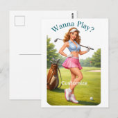 Carte Postale Golfeuse féminine en forme Thunder_Cove (Devant / Derrière)