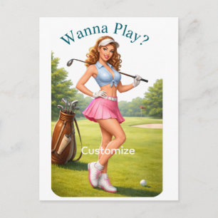 Carte Postale Golfeuse féminine en forme Thunder_Cove