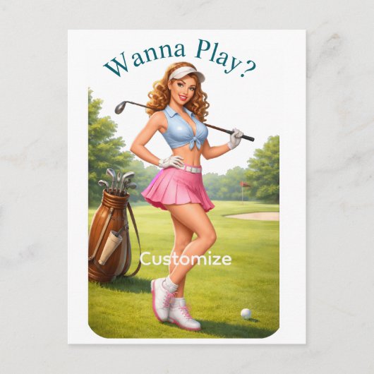 Carte Postale Golfeuse féminine en forme Thunder_Cove (Devant)