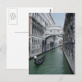 Carte Postale Gondalier au Pont des Soupirs (Devant / Derrière)