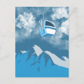Carte Postale Gondola | Ski Mountain Winter Painting (Devant)