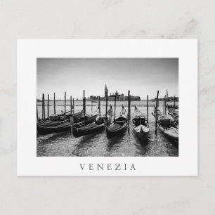 Carte Postale Gondolas à Venise en noir et blanc