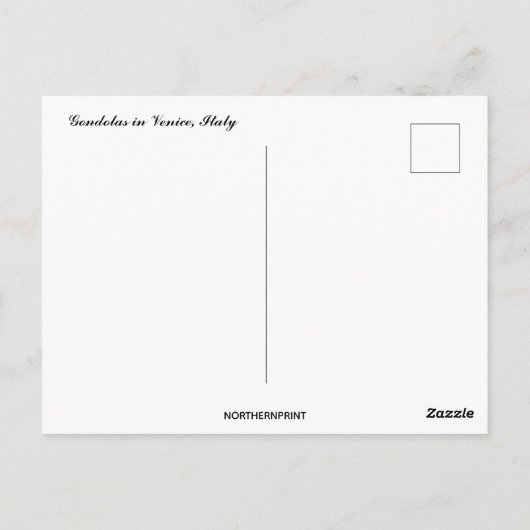 Carte Postale Gondolas à Venise Italie (Dos)