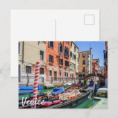 Carte Postale gondole traditionnelle à Venise (Devant / Derrière)