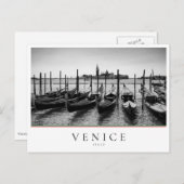 Carte Postale Gondoles à Venise en noir et blanc (Devant / Derrière)