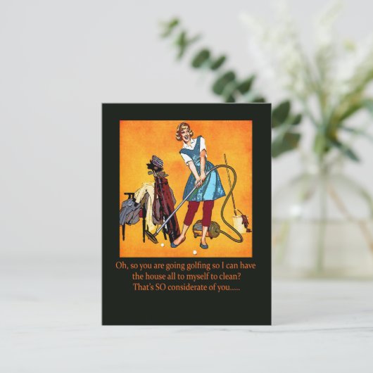 Carte Postale "Gone Golfing" (Debout devant)