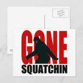 Carte Postale Gone Squatchin - Noir et Rouge (Devant / Derrière)