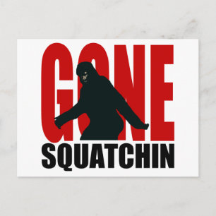 Carte Postale Gone Squatchin - Noir et Rouge