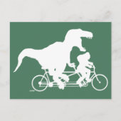Carte Postale Gone Squatchin vélo avec T-rex (Devant)