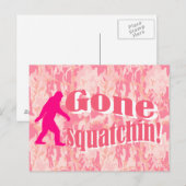 Carte Postale Gone Squatching sur camouflage rose (Devant / Derrière)