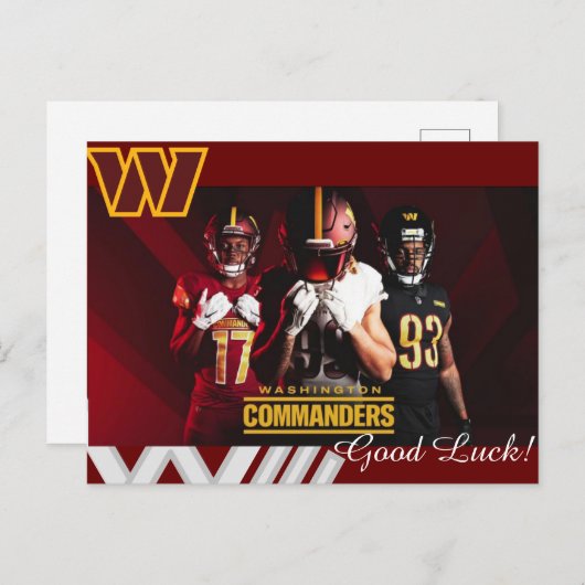 Carte Postale Good luck for Washington Commanders (Devant / Derrière)