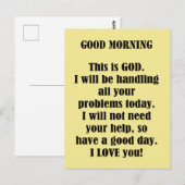 Carte Postale Good Morning de DIEU (personnalisation) (Devant / Derrière)