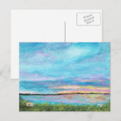 Carte Postale Good Morning Paysage Art Seashore Beach Sunrise (Devant / Derrière)