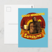 Carte Postale Good Morning Sunshine Funny Bigfoot Café (Devant / Derrière)