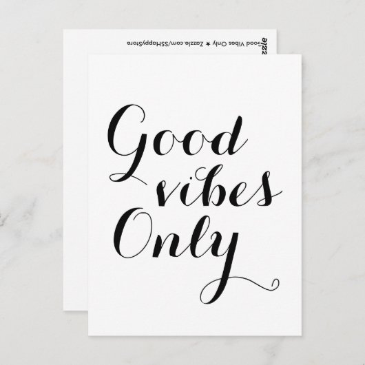 Carte Postale Good Vibes N'A Fait Qu'Un Heureux Message Positif (Devant / Derrière)