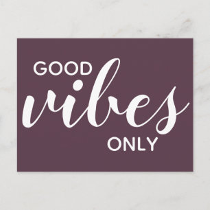 Carte Postale Good Vibes seulement Affirmation Positive Cassis v