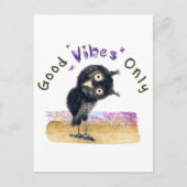 Carte Postale Good Vibes seulement avec Chouette curieuse (Devant)