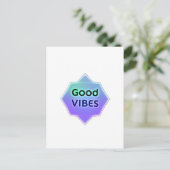 Carte Postale "Good Vibes" Text on Gradient Star Shape (Debout devant)