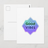 Carte Postale "Good Vibes" Text on Gradient Star Shape (Devant / Derrière)