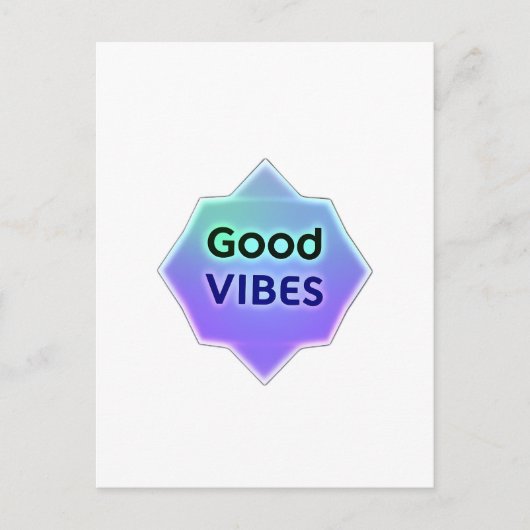 Carte Postale "Good Vibes" Text on Gradient Star Shape (Devant)