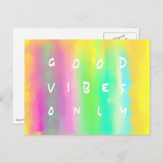 Carte Postale Good Vibes Uniquement Inspiration de Positivité pe (Devant / Derrière)