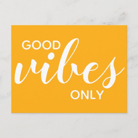 Carte Postale Good Vibes uniquement Positivité Affirmation Jaune (Devant)