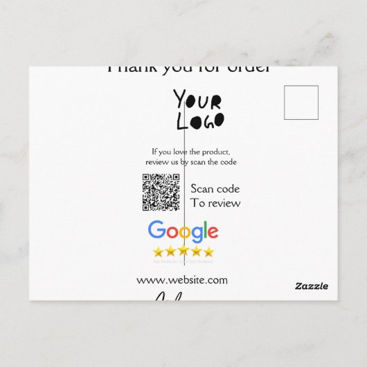 Carte Postale Google examen logo entreprise site Web scanner cod (Dos)