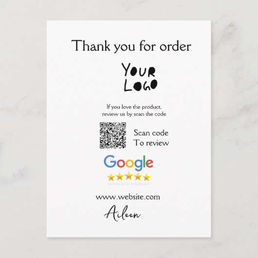 Carte Postale Google examen logo entreprise site Web scanner cod (Devant)