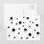 Carte Postale Googly Eyes noir et blanc Silly Humour amusant (Devant / Derrière)