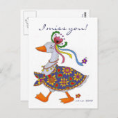 Carte Postale Goose sort l'art populaire ukrainien (Devant / Derrière)