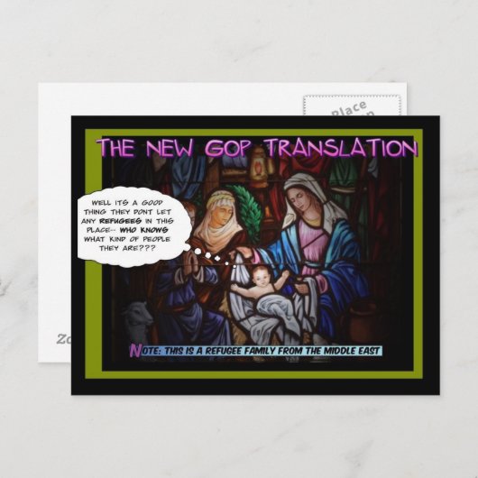 Carte Postale GOP et les réfugiés (Devant / Derrière)