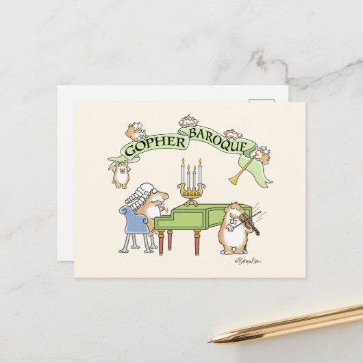 Carte Postale GOPHER BAROQUE par Sandra Boynton (Devant/Arrière en situation)